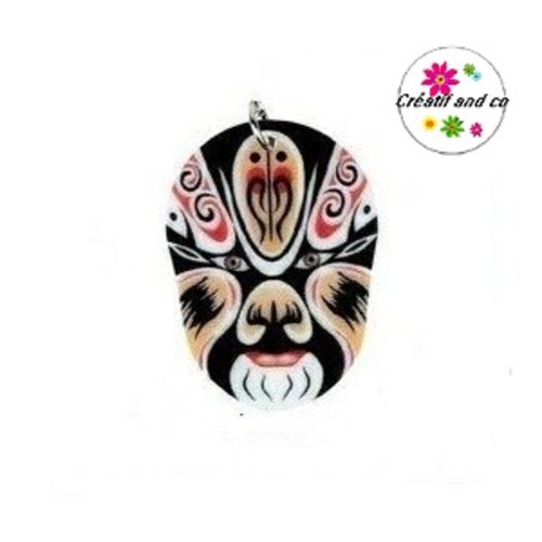 Breloque masque chinois opéra pékin 32mm