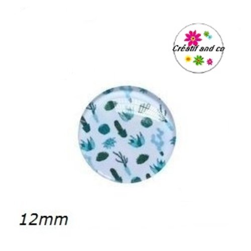 X2 cabochons cactus 12mm