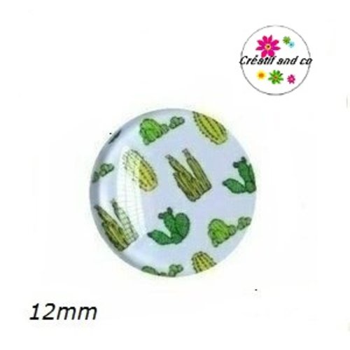 X2 cabochons cactus 12mm
