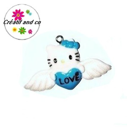 Breloque chat kitty ange