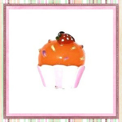 Breloque cupcake à l'orange kawaii