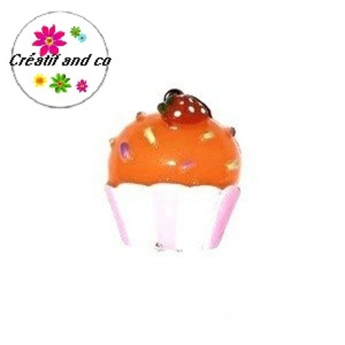 Breloque cupcake à l'orange kawaii