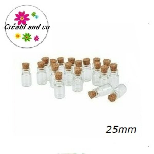X10 mini fioles en verre 25mm