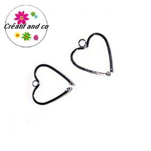 Pendentif argenté coeur pour perle