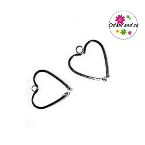 Pendentif coeur argenté pour perle