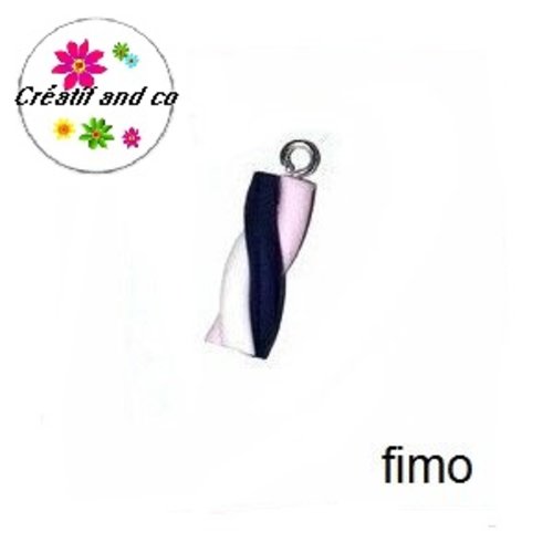 Bâton guimauve blanc/violet/rose  fimo