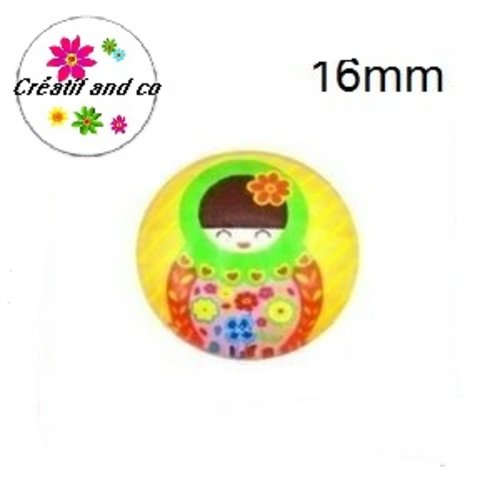 X2 cabochons poupée russe 16mm