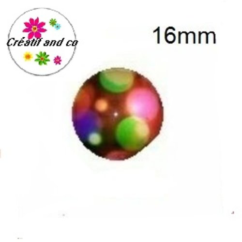 X2 cabochons constellation colorée 16mm