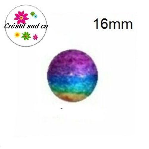 X2 cabochons bande colorée 16mm
