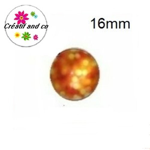 X2 cabochons constellation jaune orangé 16mm