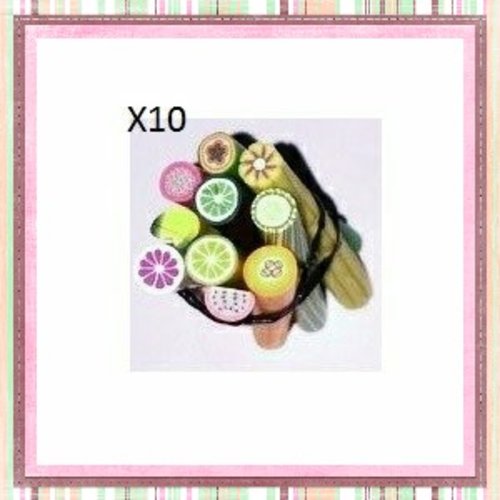 X10 canes fimo mix fruit
