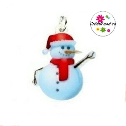 Breloque bonhomme de neige 30mm