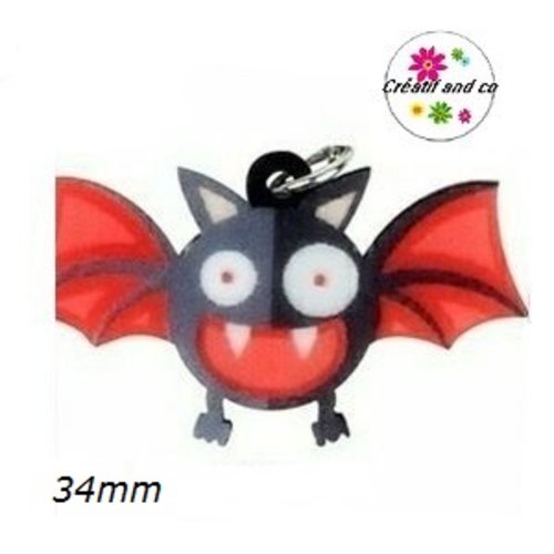 Breloque chauve souris 34mm