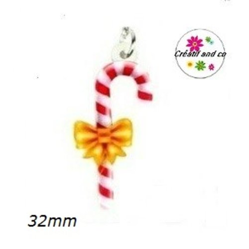 Breloque sucre d'orge noël  32mm