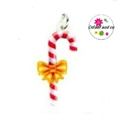 Breloque sucre d'orge noël  32mm