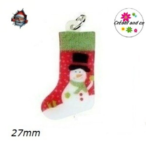 Breloque chaussette de noël  27mm