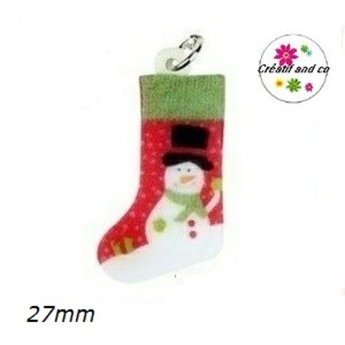 Breloque chaussette de noël  27mm