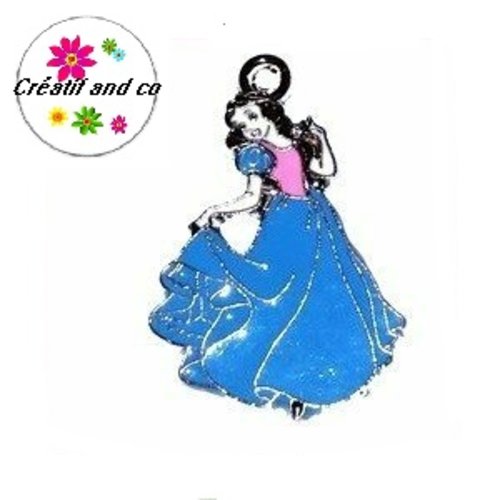Breloque princesse émail 33mm