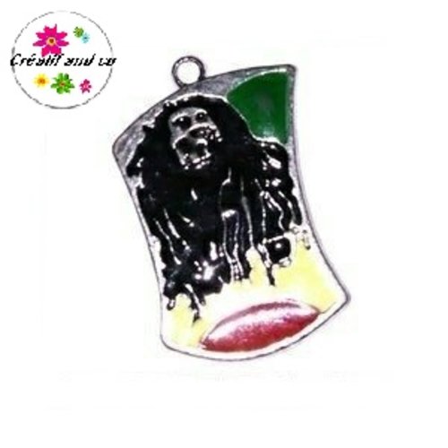 Breloque bob marley émail 32mm
