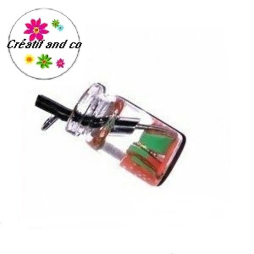 Breloque mini fiole tranche fraise