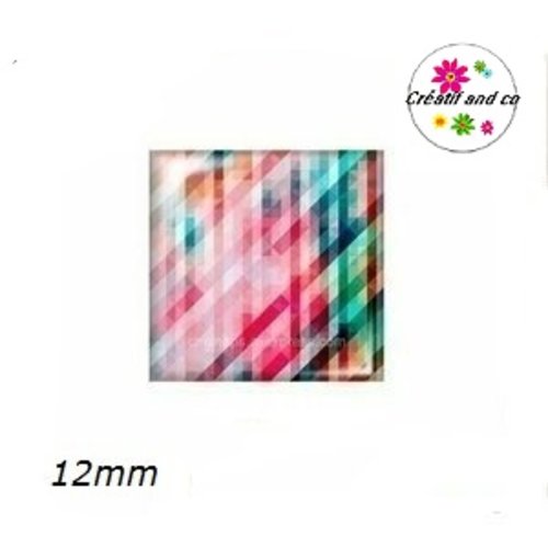 X2 cabochons carrés 12mm
