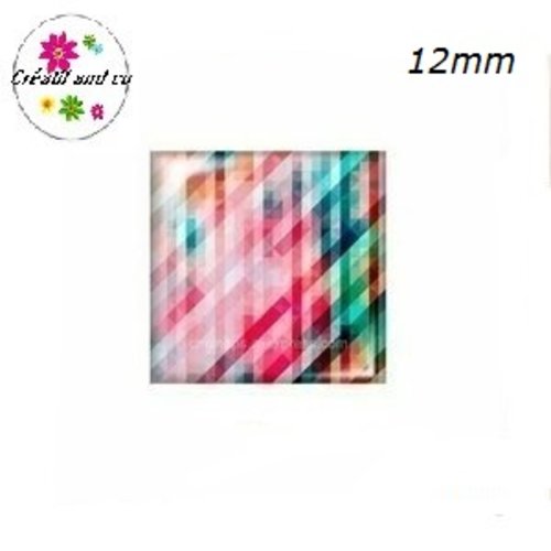 X2 cabochons carrés 12mm