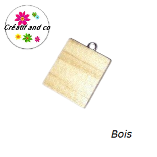 Breloque bois lettre alphabet vierge
