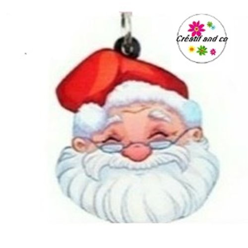 Breloque tête père noël  27mm