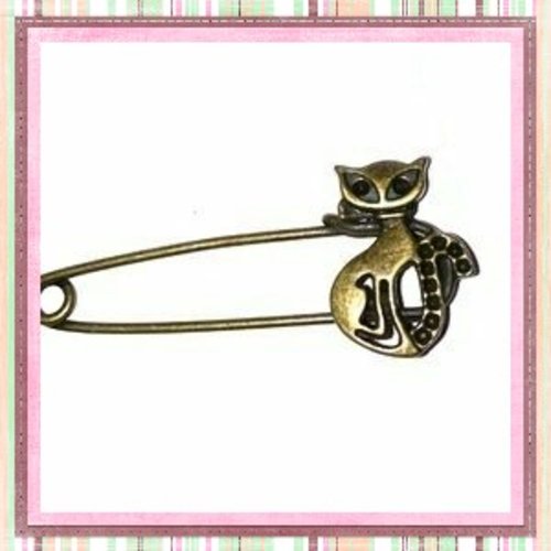 Support broche chat bronze 50mm