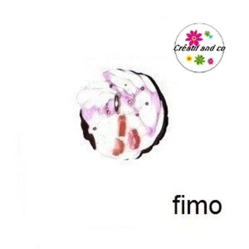 Grand cupcake à la fraise et ses gourmandises fimo