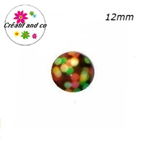 X2 cabochons colorés 12mm