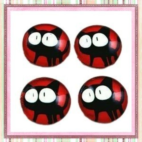 X2 cabochons chat 12mm