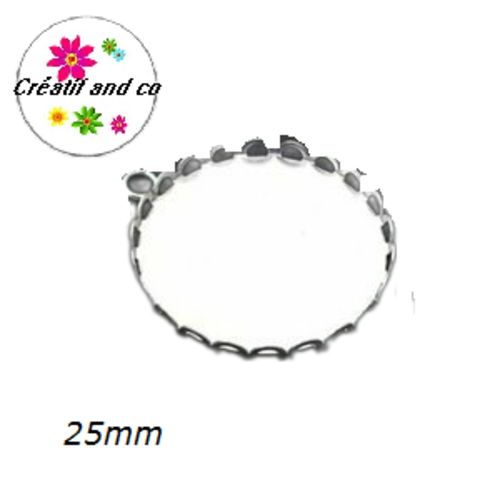 X10 pendentifs argentés pour cabochon 25mm