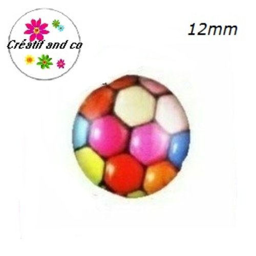 X2 cabochons colorés 12mm