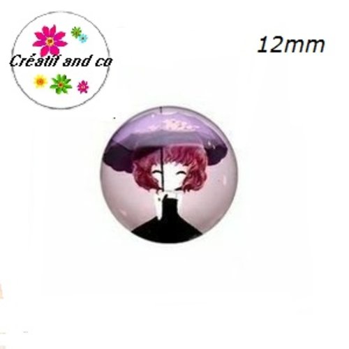 X2 cabochons petite fille 12mm