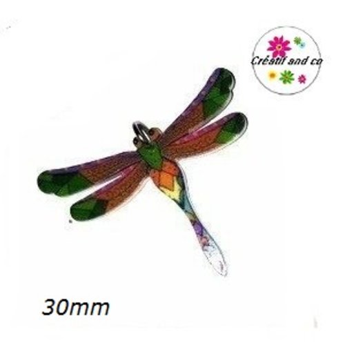 Breloque libellule 30mm