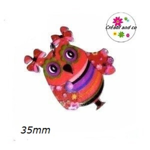 Breloque melle chouette colorée 35mm