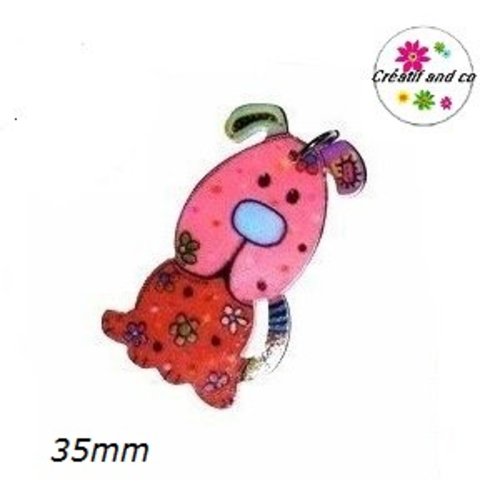 Breloque chien grosse tête 35mm