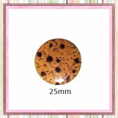 Cabochon coque métal cookie 25mm