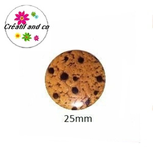 Cabochon coque métal cookie 25mm