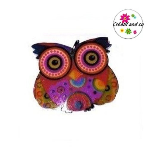 Breloque hibou coloré 28mm