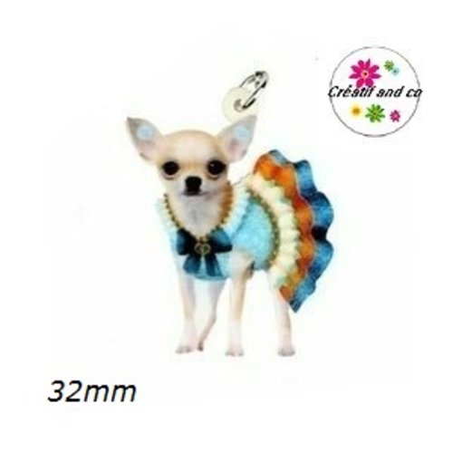 Breloque chien coloré 32mm