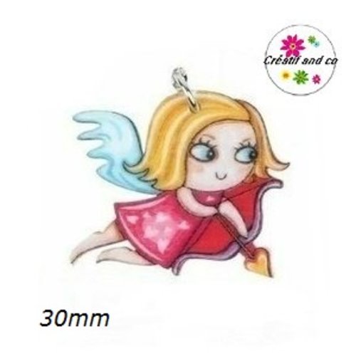 Breloque ange cupidon coloré  30mm