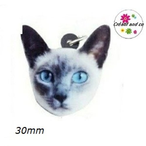 Breloque tête de chat 30mm