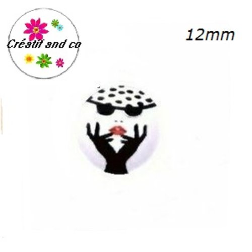 X2 cabochons femme 12mm