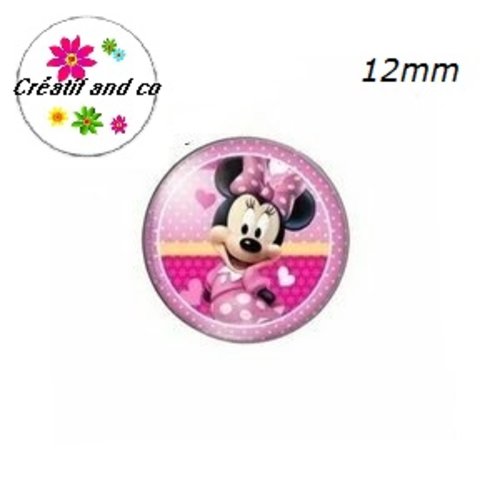 X2 cabochons minnie 12mm