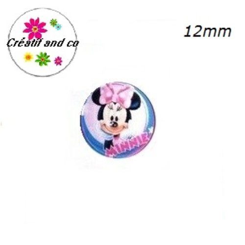 X2 cabochons minnie 12mm