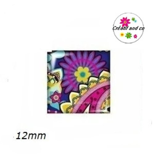 X2 cabochons carrés 12mm
