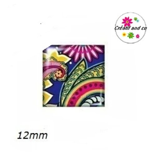 X2 cabochons carrés 12mm