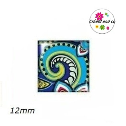 X2 cabochons carrés 12mm